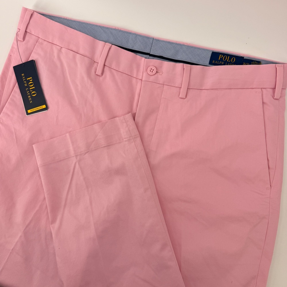 Polo Ralph Lauren Golf Pants Men 36x32 Pink Performance Slim Fit Cotton NEW